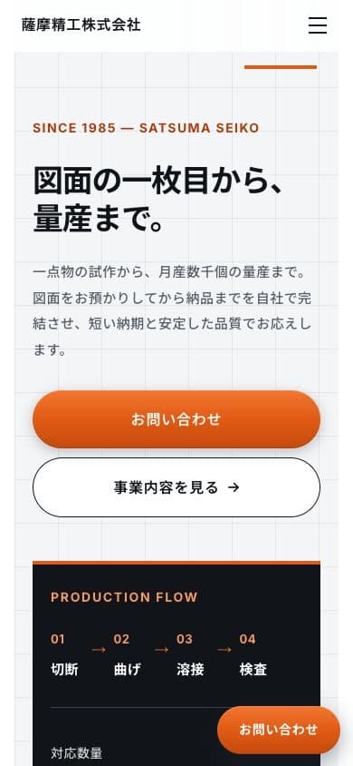 MANUFACTURING のスマートフォン表示