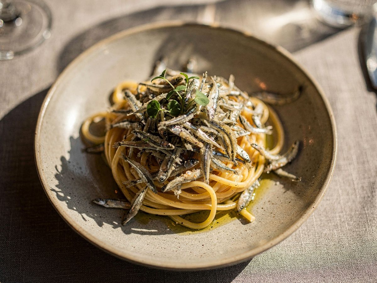 生しらすと新玉ねぎの冷製パスタ